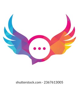 Wing Chat Logo Template Design Vector.
