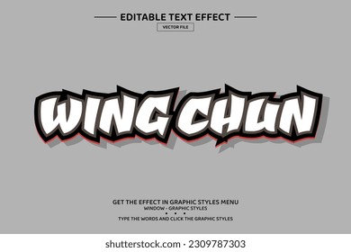 Wing chun 3D editable text effect template