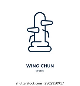 wing chun icon from sports collection. Thin linear wing chun, chun, wing outline icon isolated on white background. Line vector wing chun sign, symbol for web and mobile