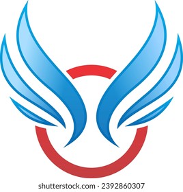 wing and circle vector logo