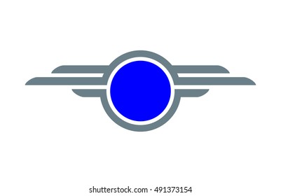 wing with circle vector logo.