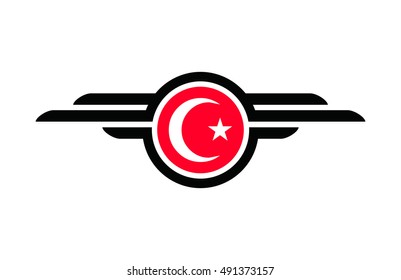 wing with circle vector logo.