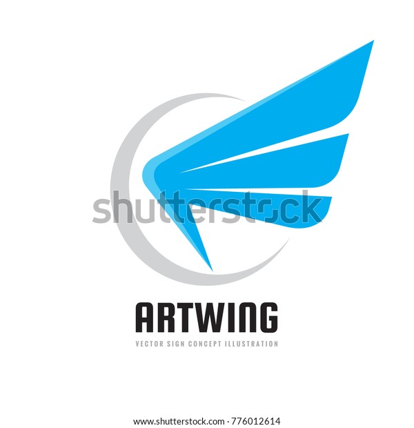 Wing in\
circle - vector logo template concept illustration. Abstract\
transport sign. Travel icon. Design\
element.