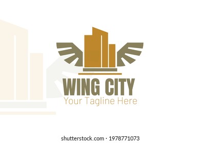 wing city logo concept abstract for company and business
