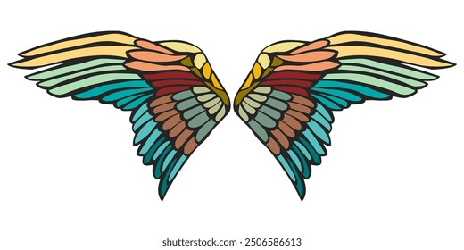 Wing colorful clip art vector illustration