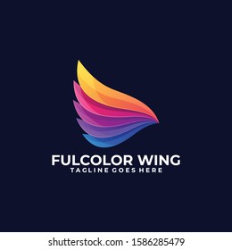 Wing Colorful Design Illustration Vector Template. Suitable for Creative Industry, Multimedia, entertainment, Educations, Shop, and any related business