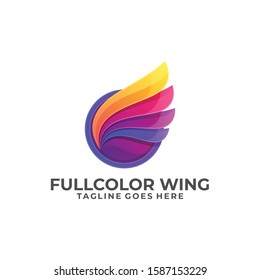 Wing Colorful Illustration Vector Template.Suitable for Creative Industry, Multimedia, entertainment, Educations, Shop, and any related business