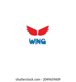 wing company minimalist or flat logo 