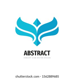Wing concept logo design. Abstract bird creative sign.  Vector illustration. 