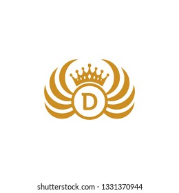 wing crown logo abstract letter A vector icon illustration 