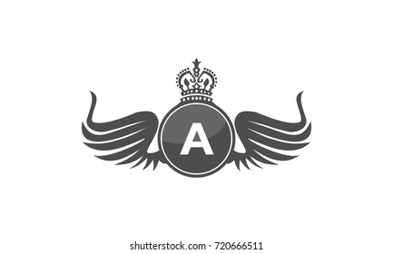 Wing Crown Logo Initial A