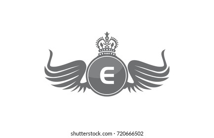 Wing Crown Logo Initial E