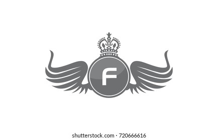 Wing Crown Logo Initial F