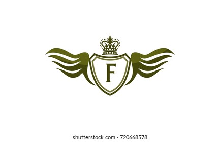 Wing Crown Logo Initial F