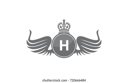 Wing Crown Logo Initial H