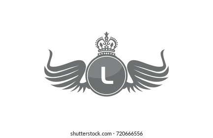 Wing Crown Logo Initial L