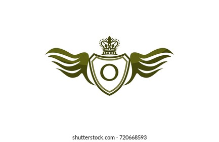 Wing Crown Logo Initial O