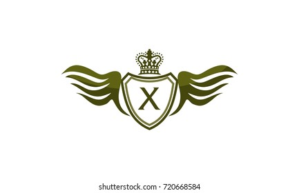 Wing Crown Logo Initial X
