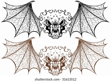 Wing Demon : Bat winged monster head.