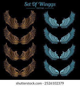 Wing Design Elements stock illustration