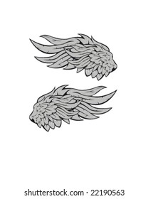 wing design in vector for cartoon, comic, shirt, presentation or invitation