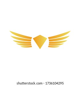 Wing and Diamond Logo Vector. modern Style