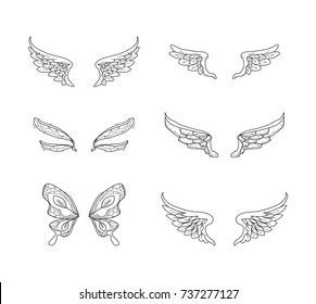 Wing Doodle Stock Vector (Royalty Free) 737277127