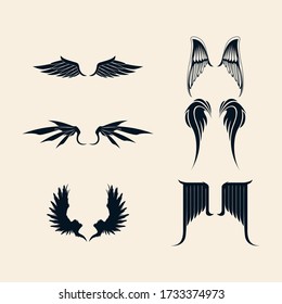 Wing Dragon and Angel Vector Set