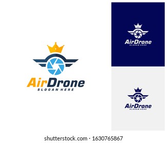 Wing Drone logo design template. Photography drone icon vector. Creative design. Illustration