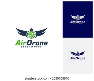 Wing Drone logo design template. Photography drone icon vector. Creative design. Illustration