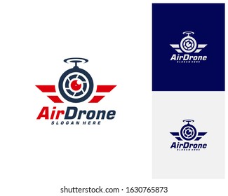 Wing Drone logo design template. Photography drone icon vector. Creative design. Illustration
