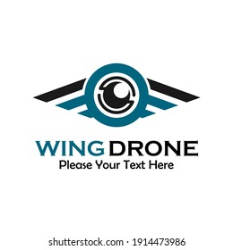 wing drone logo template illustration