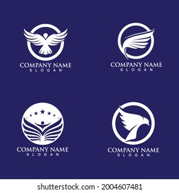 Wing eagle and head logo