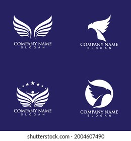 Wing eagle and head logo