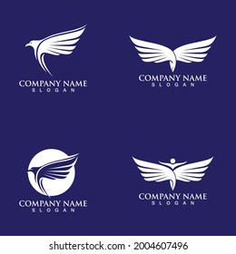 Wing eagle and head logo