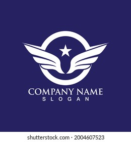 Wing eagle and head logo
