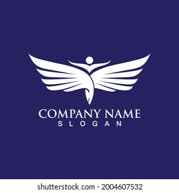 Wing eagle and head logo