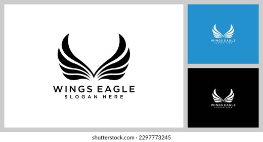 wing eagle logo vector design template