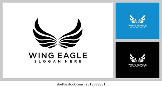 wing eagle logo vector design template