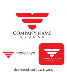 Wing falcon bird  Logo Template vector