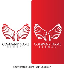 Wing falcon bird  Logo Template vector