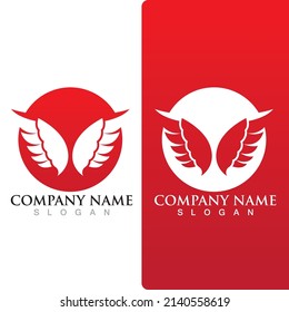 Vector de plantilla de logotipo de ave halcón ala