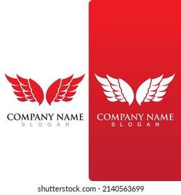 Wing falcon bird  Logo Template vector