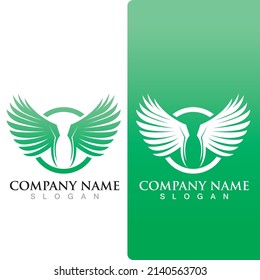 Wing falcon bird  Logo Template vector