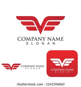 Wing falcon bird  Logo Template vector