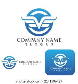 Wing falcon bird  Logo Template vector