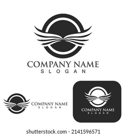 Vector de plantilla de logotipo de ave halcón ala