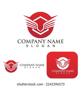 Vector de plantilla de logotipo de ave halcón ala