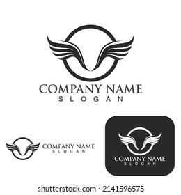 Wing falcon bird  Logo Template vector