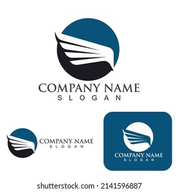 Vector de plantilla de logotipo de ave halcón ala